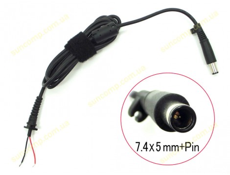 DC кабель (7.4*5.0+Pin) для DELL, HP (45W, 65W, 90W) 2 - дроти! Від блока живлення до ноутбука.
