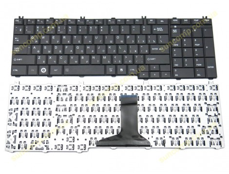 Клавіатура для Toshiba Satellite C650, C655, C660, C660D, C665, C665D, C670, L650, L655, L670, L750, L755, L755D, L770 (RU Black матова)
