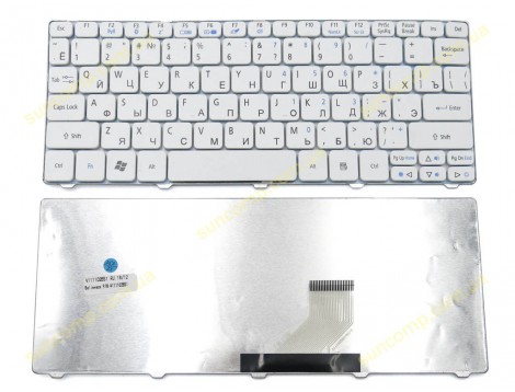 Клавіатура для ACER Aspire ONE 521, 522, 532, 533, D255, D257, D260, D270 (RU White)