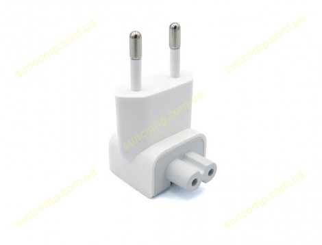 Вилка для блоку живлення Apple Macbook, iPad, Magsafe, Magsafe2 220V під євро розетку
