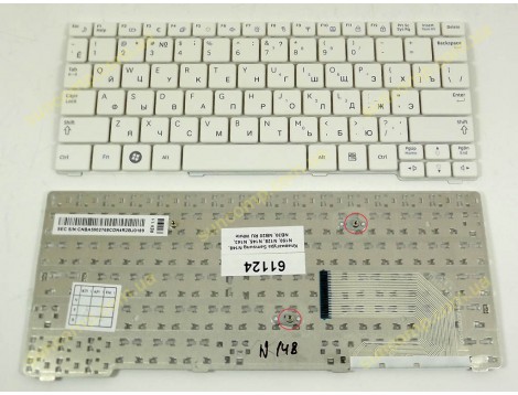 Клавіатура для Samsung N148, N150, N100, N128, N145, N143, NB30, NB20 (RU White)