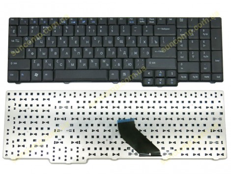 Клавіатура для ACER Aspire 9400, 9300, 7000, 5735, 6530, 6930, EX 5235, 7220 eMachines E528 (RU Black) Матова