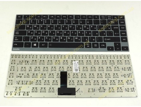 Клавіатура для Toshiba Satellite U800 U800W U840 U845 U900 U920 U925 U940 (RU Black сіра рамка) Оригінал