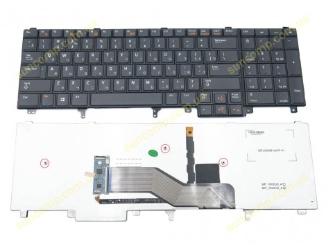 Клавіатура для DELL Latitude E6520, E5520, E5530, E6530, E6540, M4700, M6700, E5520M Precision M4600, M6600, M6800 (RU Black c підсвіткою) Оригінал