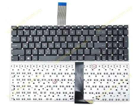 Клавіатура для ASUS X501, X501A, X501U, S501, S501A, S501U, X550, X552 (RU Black без рамки з кріпленнями, контакти з тильного боку)