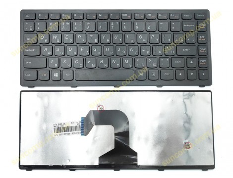 Клавіатура для LENOVO IdeaPad S300, S400, S405, S415, M30-70, S40-70, M40 (RU Black, Чорна рамка)