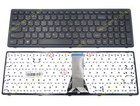 Клавіатура для LENOVO IdeaPad G500s, G505s, S500, S510p, Z510,Flex 15, 15D (RU Black з рамкою) OEM