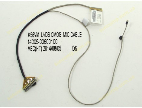 Шлейф матриці для Asus K56, K56C, K56CM, K56CA, K56V, S56, S56C, A56, A56C (14005-00600000, 14005-00600100) 40pin з мікрофоном.