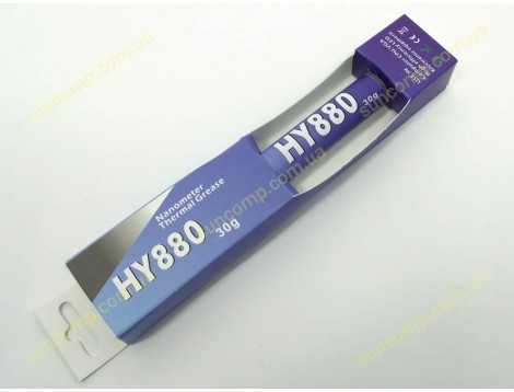 Термопаста Halnziye HY880 Карбонова Gray. Шприц: 30 гр, теплопровідність: 5.15Вт/м * К, тепловий опір: 0.004с/Вт. Робоча температура від -30c до 280c. (HY880-TU30g)