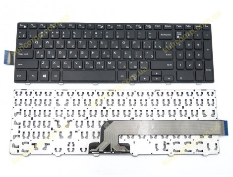 Клавіатура для Dell Inspiron 3541 3542 3546 3551 3552 3558 3543 3550 3560 5542 5548 5543 5545 5552 5759 7557 5551 5555 5558 (RU Black з рамкою)