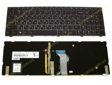 Клавіатура для LENOVO IdeaPad Y500, Y510P, Y500N, Y590, Y590N (RU Black, з рамкою, підсвітка клавіш) Оригінал