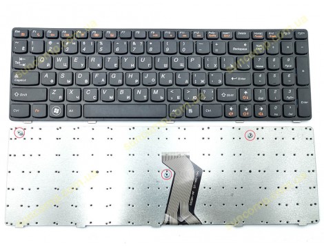 Клавіатура для LENOVO IdeaPad Z560, Z565, G570, G570G, G575, G770, G775, G780 (RU Black, Чорна рамка). OEM