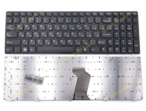 Клавіатура для LENOVO IdeaPad Z580, G580, G585, Z580A, Z585, N580 (RU Black, Чорна рамка) OEM