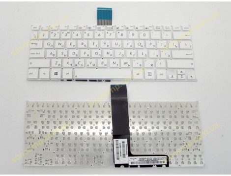 Клавіатура для ASUS F200, R202, X200, X200MA (RU White без рамки)