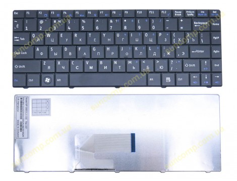 Клавіатура для MSI CX420, CX420MX, X350, X360, X370, CX460, CX480, CR430, X420, N4205, FX400, FX420 (RU black). (V111822AK1). Оригінал