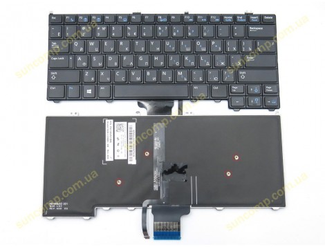 Клавіатура для DELL Latitude E7240, E7440 E7420 (RU Black c підсвіткою)