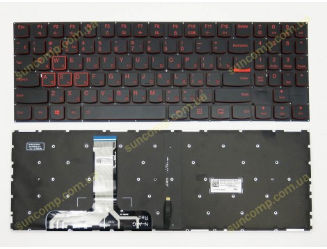 Клавіатура для LENOVO Legion Y520, Y520-15IKB, Y720, Y720-15IKB (RU Black/RED без рамки з підсвіткою). Оригінал