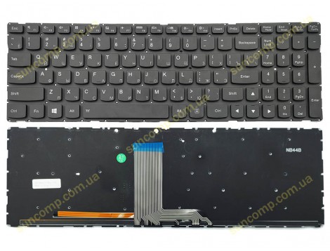 Клавіатура для LENOVO IdeaPad 700-15ISK, 700-17ISK (RU Black без рамки з підсвіткою). Оригінал