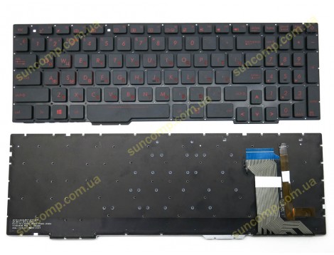 Клавіатура для ASUS GL553, GL553V, GL553VW, ZX73, FX553VD, ZX553VD, ZX53V, FX53VD, FX753VD, FZ53V (RU Black без рамки з підсвіткою). Оригінал