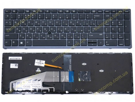 Клавіатура для HP ZBook 15 G3, 15U G3, 15 G4, 17 G3 (RU Black з підсвіткою) Оригінал