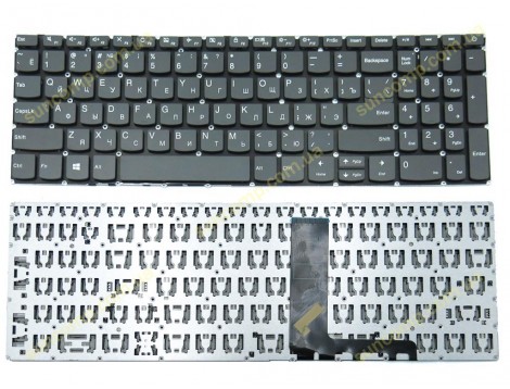 Клавіатура для Lenovo IdeaPad 320-15 320-15ABR 320-15IAP 320-15AST 320-15IKB 320-15ISK 330-15IKB 330-15ICH 330-15ICN 330-15 S145-15IWL (RU Gray) OEM