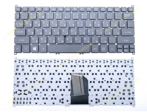 Клавіатура для ACER Aspire S3, S5, ONE 756, 725, v5-121, V5-123, V5-131, V5-171 TravelMate B1 (RU Gray) OEM