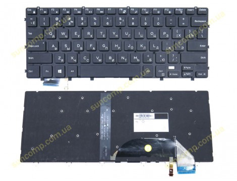 Клавіатура для DELL XPS 15 9550, 9560, 9570, 7590, N7547, PRECISION 5510 (RU Black з підсвіткою) Оригінал