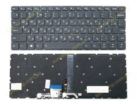 Клавіатура для LENOVO IdeaPad 710S-13IKB, 710S-13ISK (RU Black з підсвіткою). Оригінал