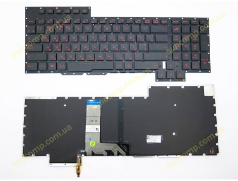 Клавіатура для ASUS GX700, GX700VO GX700V ROG G701V G701VI G701VO (RU + UA Black з підсвіткою) Оригінал