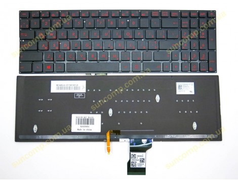 Клавіатура для ASUS N501, N501J, N501JW, N501V, N501VW, N501JM, Q551, Q551L, Q551LB, Q551LN G501 UX501JW (RU Black з підсвіткою). Оригінал