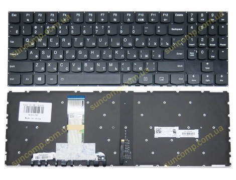 Клавіатура для LENOVO Legion Y520, Y520-15IKB, Y520-15IKBA, Y520-15IKBN, Y720, Y720-15IKB, Y530-15ICH, Y730, Y540-15IRH Y540-17IRH Y545-PG0 (RU Black без рамки з підсвічуванням) Оригінал