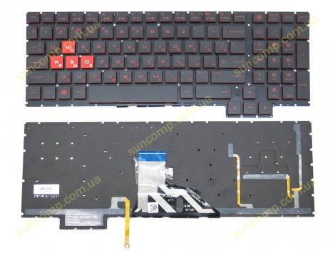 Клавіатура для HP OMEN 15-CE, 15-CE000, 15-ce008ca, 15-ce010ca, 15-ce020ca (RU Black Без Рамки з підсвіткою). Оригінал