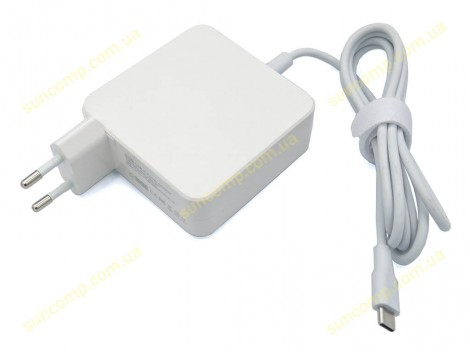 Блок живлення Type-C 65W для Apple, Asus, Acer, HP, Dell, Lenovo, Samsung, Xiaomi. Квадратний Білий