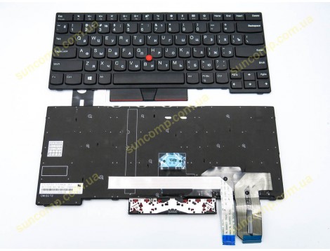 Клавіатура для Lenovo ThinkPad E480, E485, L480, L380, T490, E490, E495, L490, T495, yoga L390, T480S.(01YP360, 01YP520) (RU BLACK)