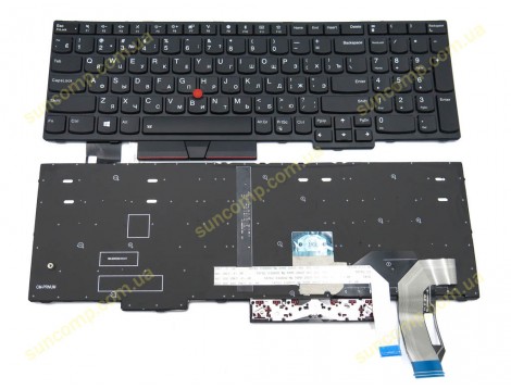 Клавіатура для Lenovo Thinkpad E580, E585, E590, L580, L590, T590 (RU Black з підсвіткою)