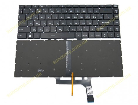 Клавіатура для MSI GS65, GS65VR, GF63, GF65, 8SE 8SG 8SF Stealth GS65VR MS-16Q2 MS-16Q1 (RU black з підсвіткою) Оригінал