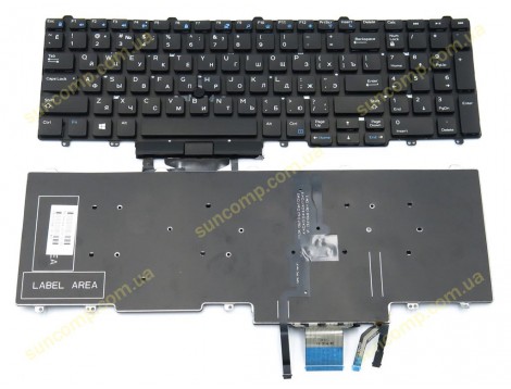 Клавіатура для DELL Latitude E5550, E5570, E5580, E5590, E5591, 0T9RCN Precision 7510, 7710 (RU Black з підсвіткою та поінтстиком) Оригінал