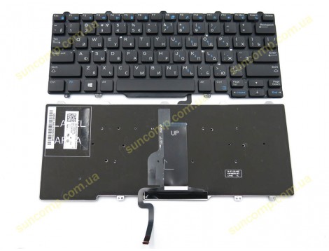 Клавіатура для DELL Latitude 3340, 3350, E5450, E5470, E7450, E7470 094F6, 7480, 7490 (RU Black з підсвіткою) Версія без кнопок унизу! Оригінал