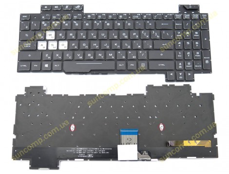 Клавіатура для ASUS GL504, GL504GM, GL504GS, GL504GV, GL504GW GL504V, V170162FS1 (RU Black з RGB підсвіткою). Оригінал