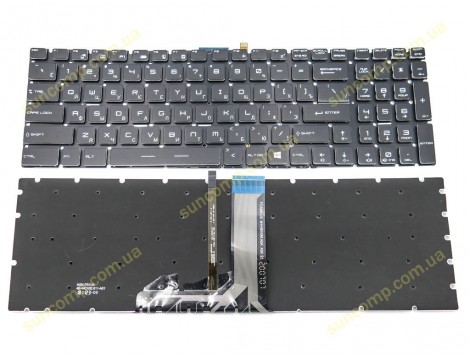 Клавіатура для MSI GT62, GT72, GE62, GE72, GS60, GS70, GL60, GL62, GL63, GL72, GP62, GP63, GP65, GP72, GP73, GP75,CX62 (RU black + підсвітка) Оригінал