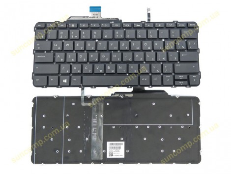 Клавіатура для HP EliteBook Folio G1 (850915-001, 6037B012010) (RU Black, без рамки з підсвіткою). Оригінал
