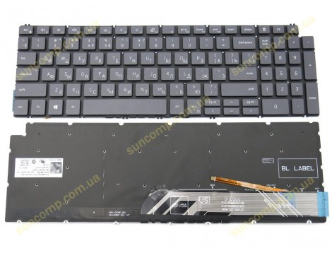 Клавіатура для DELL Inspiron 7591, 5590, 5591, 5594, 5598, 7590, 5593, 5584, 7790, P90F, P83F, 7500, 7501, 5501, 5502 (RU Gray з підсвіткою) Оригінал