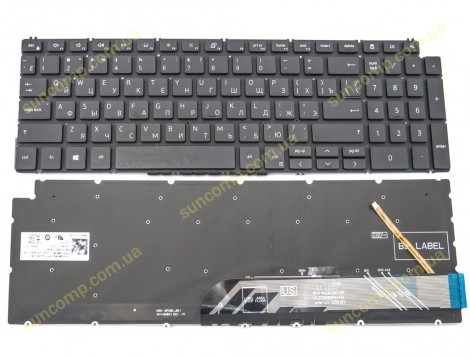 Клавіатура для DELL Inspiron 7591, 5590, 5591, 5594, 5598, 7590, 5593, 5584, 7790, P90F, P83F, 7500, 7501, 5501, 5502 (RU Black з підсвіткою)