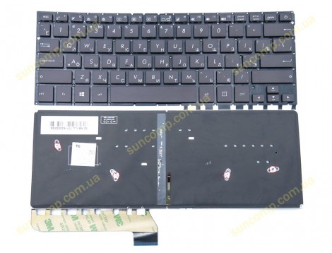 Клавіатура для ASUS ZenBook UX430U, UX430UA, UX430UQ (Версія 3) (0KNB0-2624US00) (RU Black з підсвіткою). Оригінал. Дивитися фото!