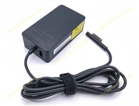 Блок живлення для Microsoft 15V 4A 65W (6PIN) + 5V 2.4A USB. High Copy. Microsoft Surface Pro 3/4/5/6/7/8/9 (без кабелю) Model 1706