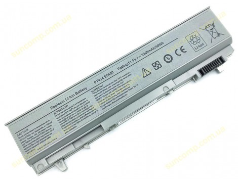 Батарея PT434 для Dell Latitude E6400, E6500, E6410, E6510 (PT435) (11.1V 5200mAh 58Wh) Silver