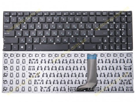 Клавіатура для ASUS X556, X556U, X556UA, X556UB, X556UF, X556UJ, X556UR, X556UV, A556 A556UA A556UV K556UV FL5900U X756U (RU Black без рамки) OEM