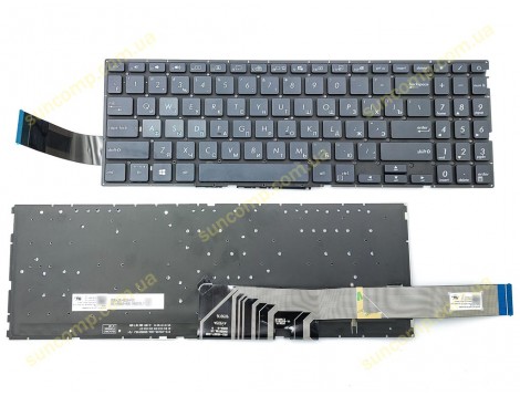 Клавіатура для ASUS X571, X571G, X571GT, X571U, X571F, K571, K571GT, F571, F571G, F571GT, VX60G (RU Black з підсвіткою)