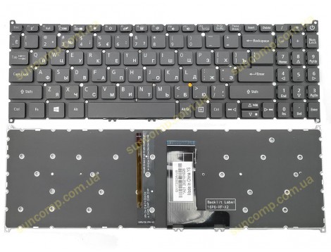 Клавіатура для ACER Aspire A515-53, A515-52, A515-54, A515-55, A515-56, A515-44, A515-45, A515-46, A315-42, A315-55 RU Black без рамки з підсвіткою). Оригінал
