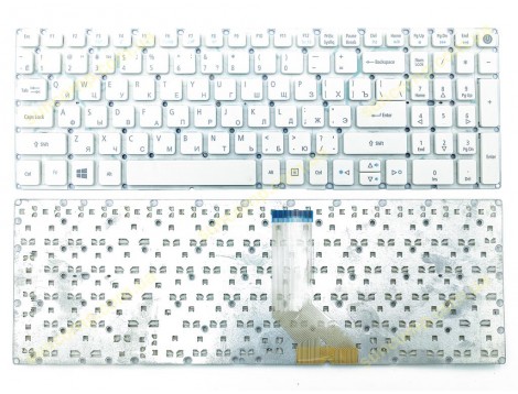 Клавіатура для ACER Aspire E5-522, E5-573, E5-573T, E5-573G, E5-575, E5-532G, E5-722, E5-772, V3-574G, A315, A515, A715, ES1-523 (RU White без рамки)